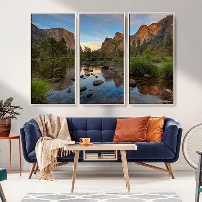 55893831-MGV-CV-36X24-Yosemite Valley Wall Art Canvas Print, Framed El Capitan Art Picture Print, Sierra Landspace Perfect Rustic Nature Decor Artwork