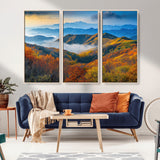 86772247-MGV-CV-36X24-Autumn Mountains Wall Art Canvas Print, Framed Fall Foliage Art Picture Print, Vibrant Hills Perfect Vibrant Nature Decor Artwork