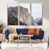 74506434-MGV-FC-48X32-3P_Natural-El Capitan Wall Art Canvas Print, Framed Yosemite Cliff Art Picture Print, Sierra Nevada Perfect Sierra Minimalism Decor Artwork