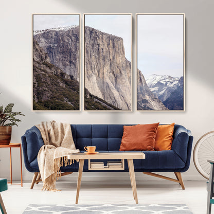 74506434-MGV-CV-36X24-El Capitan Wall Art Canvas Print, Framed Yosemite Cliff Art Picture Print, Sierra Nevada Perfect Sierra Minimalism Decor Artwork
