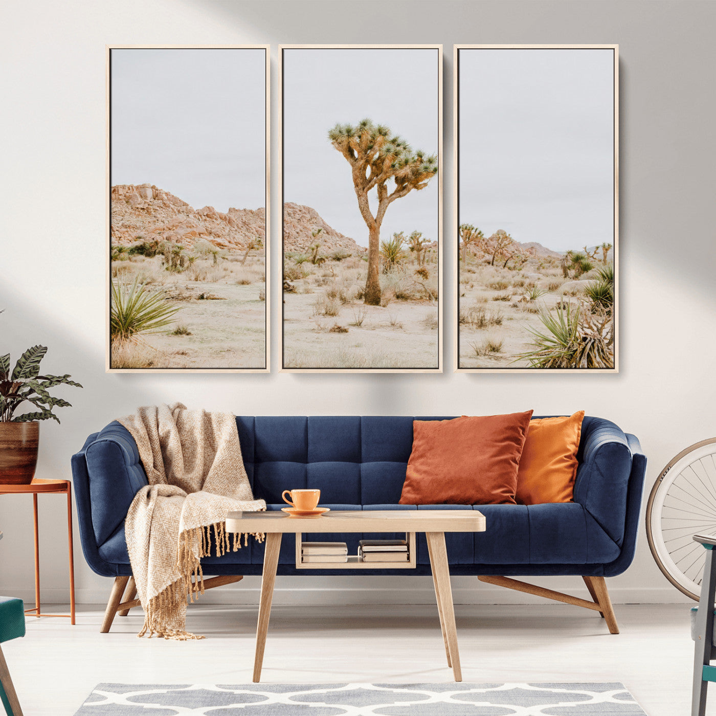 67109959-MGV-CV-36X24-Joshua Tree Wall Art Canvas Print, Framed Neutral Desert Art Picture Print, Earthy Landscape Perfect Neutral Boho Decor Artwork