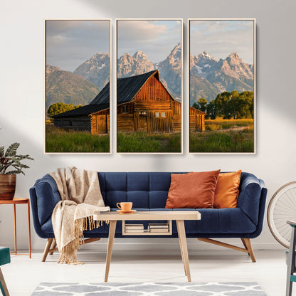 31771014-MGV-CV-36X24-Rustic Barn Wall Art Canvas Print, Framed Western Landscape Art Picture Print, Farmhouse Style Perfect Rustic Farmhouse Decor