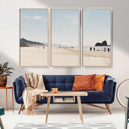 28307820-MGV-CV-36X24-Minimalist Beach Wall Art Canvas Print, Framed Coastal Serenity Art Picture Print, Soft Sand Perfect Modern Coastal Decor Artwork