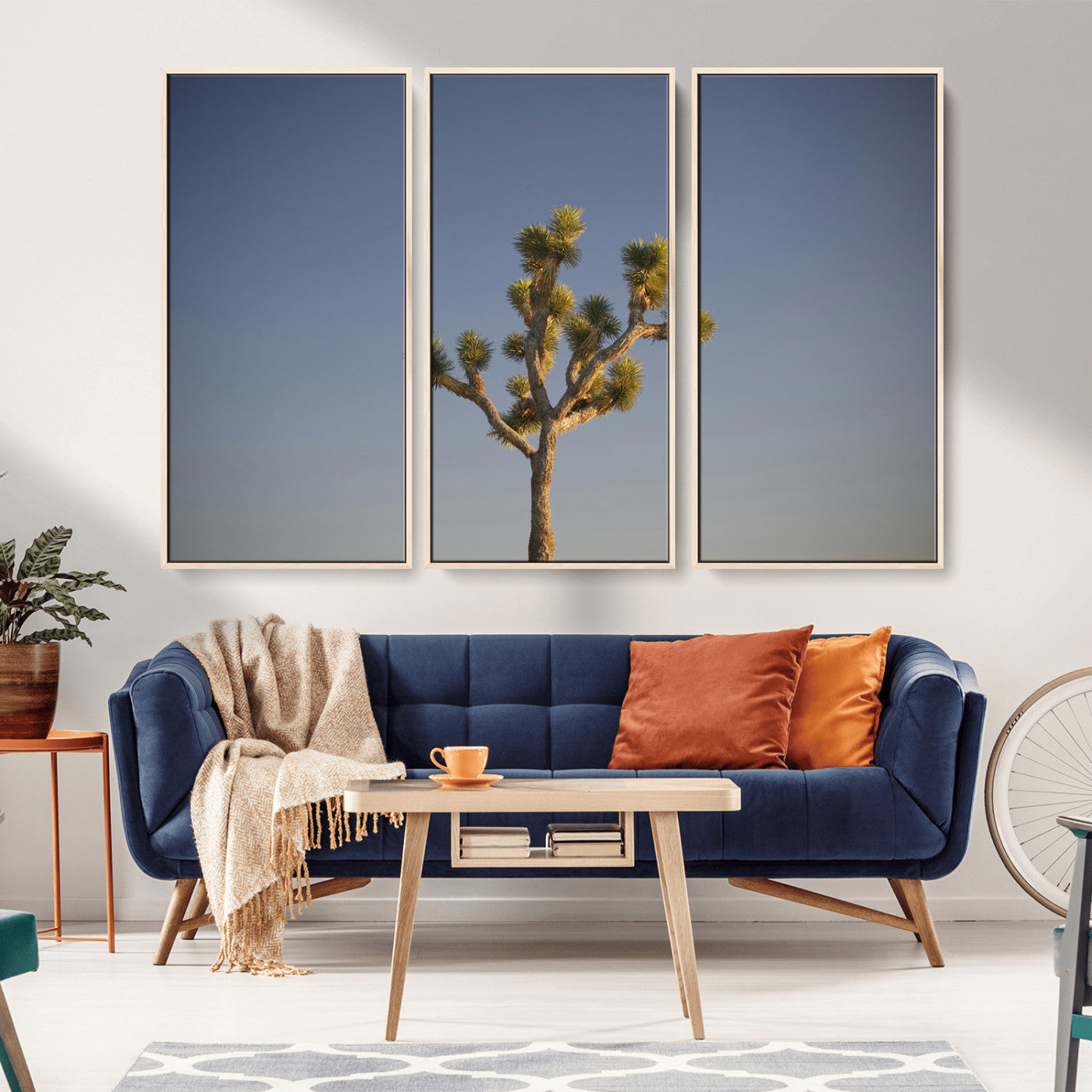 54552043-MGV-CV-36X24-Joshua Tree Art Wall Art Canvas Print, Framed Desert Landscape Art Picture Print, Southwestern Nature Perfect Southwestern Boho