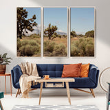 16114018-MGV-CV-36X24-Joshua Tree Wall Art Canvas Print, Framed Desert Landscape Art Picture Print, Mountain Horizon Perfect Southwestern Boho Decor