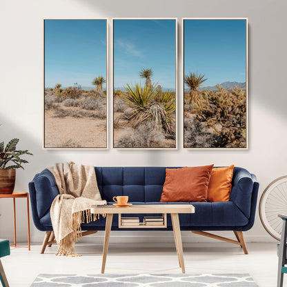 35156165-MGV-CV-36X24-Joshua Tree Wall Art Canvas Print, Framed Desert Landscape Art Picture Print, Warm Earth Tones Perfect Southwestern Minimalist