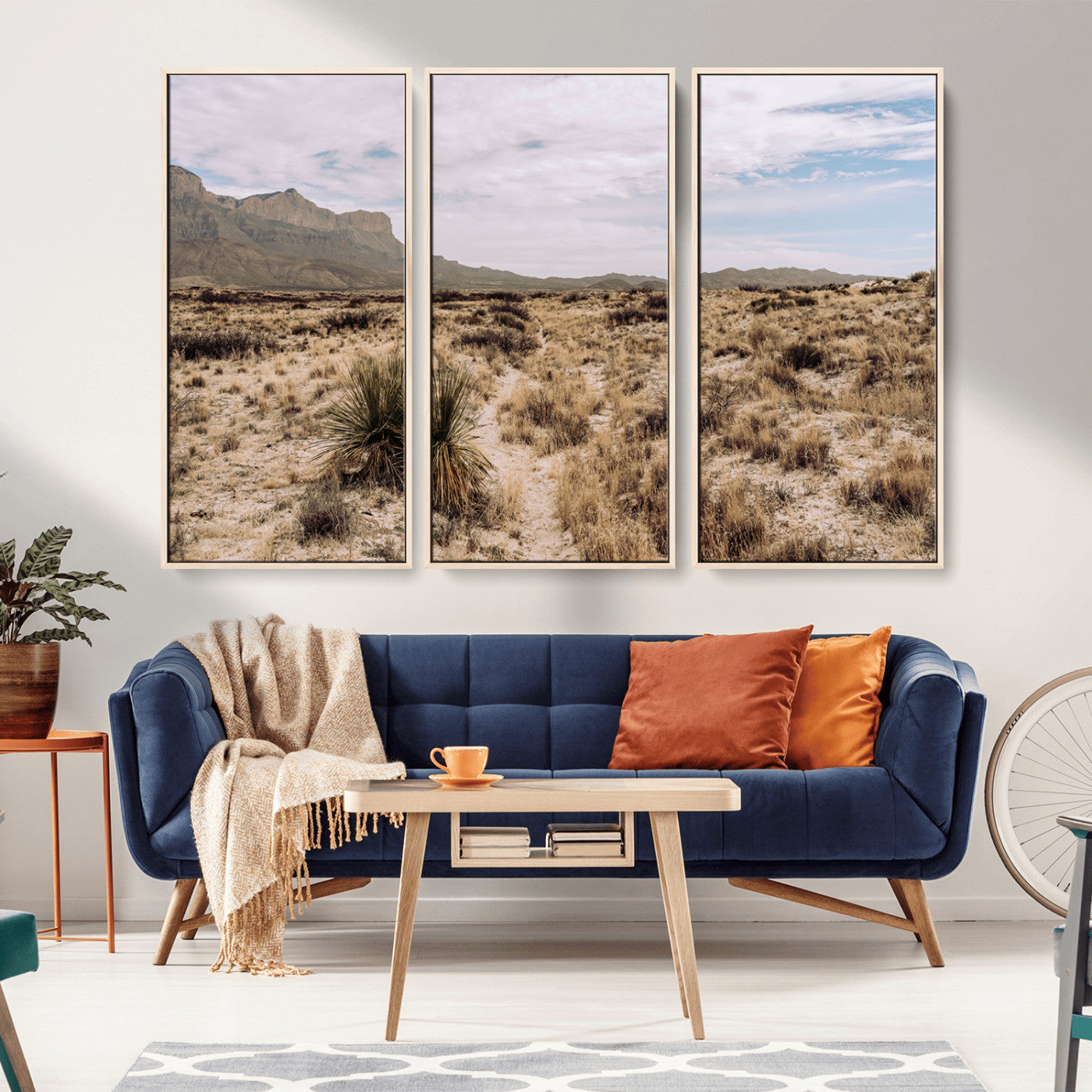 20681831-MGV-CV-36X24-Desert Landscape Wall Art – Southwestern Mountain Canvas Print, Rustic Western Nature Photography Decor for Living Room, Office,