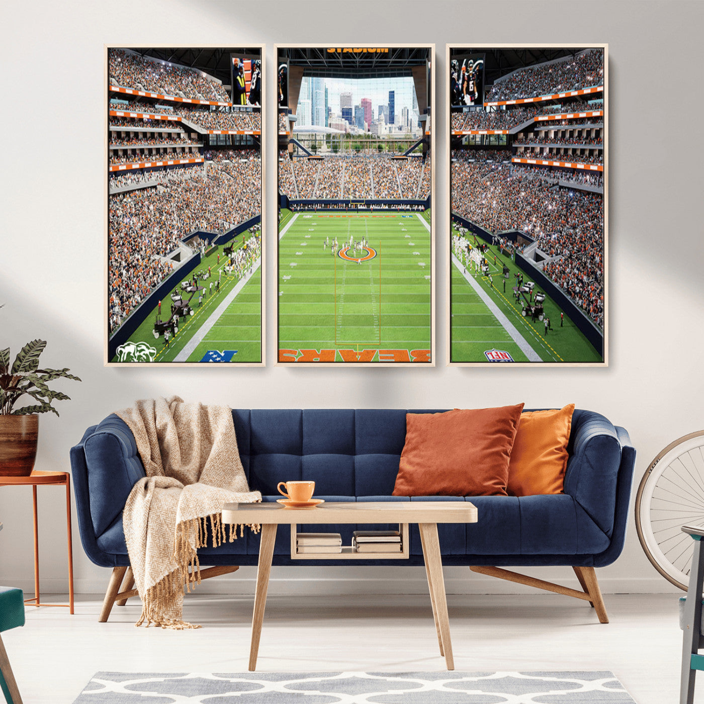 76935553-MGV-CV-36X24-Football Stadium Wall Art – Panoramic Game Day Canvas Print, Sports Decor for Man Cave, Office, Bar, or Living Room
