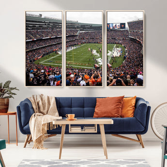 18347149-MGV-CV-36X24-Soldier Field Wall Art – Chicago Bears Football Stadium Canvas Print, Game Day Sports Decor for Man Cave, Bar, Office, or Living