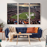 87578930-MGV-CV-36X24-Soldier Field Wall Art – Chicago Bears Football Stadium Sunset Canvas Print, Game Day Sports Decor for Man Cave, Bar, Office, or