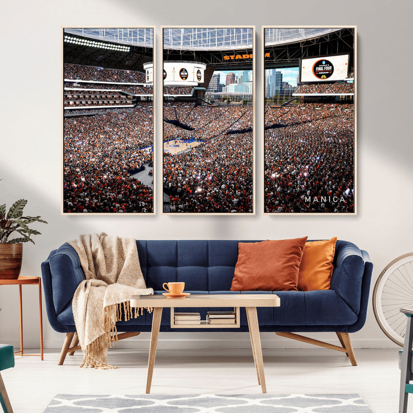 38616413-MGV-CV-36X24-Chicago Dome Stadium Wall Art – Futuristic Basketball Final Four Arena Canvas Print, Modern Sports Fan Decor for Man Cave or
