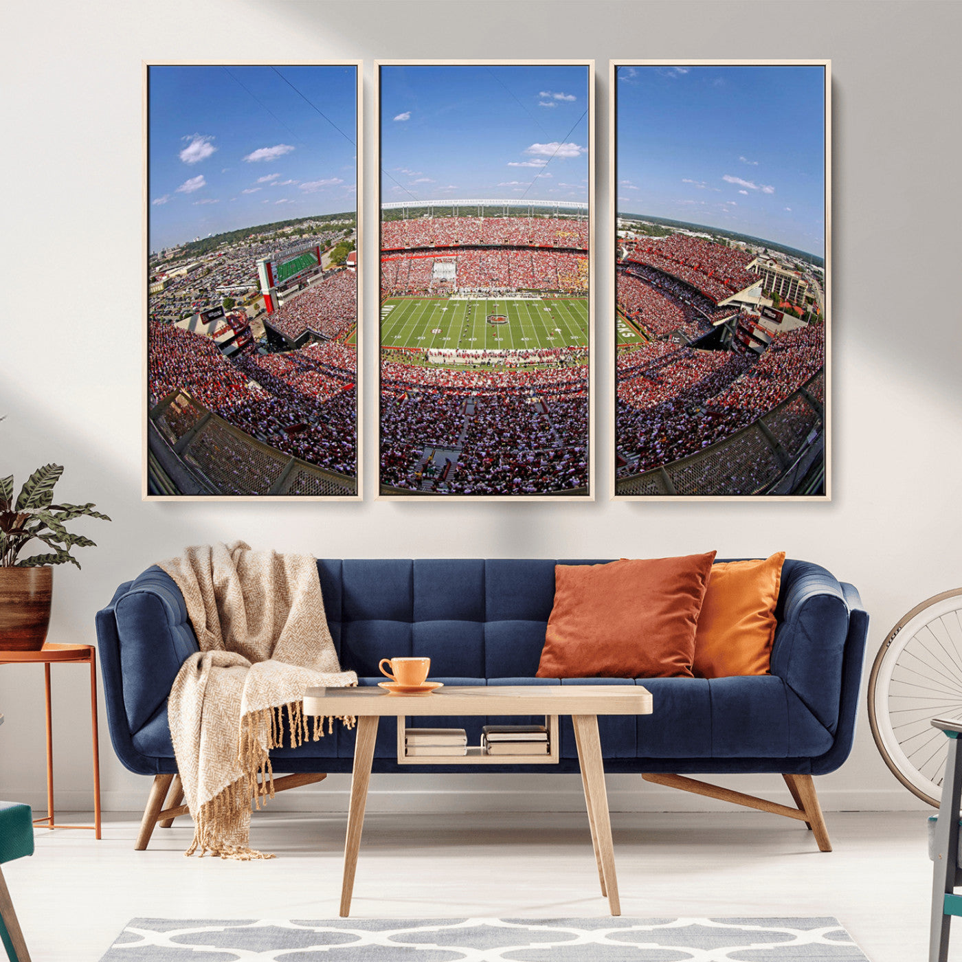 29492070-MGV-CV-36X24-Stadium Wall Art – Panoramic College Football Canvas Print, Game Day Crowd and Field Scene, Sports Photography Decor for Office,