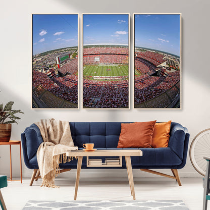 29492070-MGV-CV-36X24-Stadium Wall Art – Panoramic College Football Canvas Print, Game Day Crowd and Field Scene, Sports Photography Decor for Office,