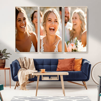 CSTM912-MGV-CV-36X24-Framed Wedding Canvas Print - Custom Wall Art Keepsake for Couples, Elegant Home Decoration Gift, Create Your Own Photo Canvas