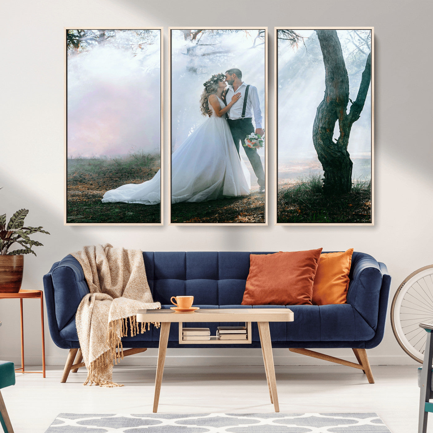 CSTM913-MGV-CV-36X24-Framed Wedding Canvas Print - Custom Wall Art Keepsake for Couples, Elegant Home Decoration Gift, Create Your Own Photo Canvas