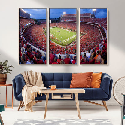 10244378-MGV-CV-36X24-Sanford Stadium Wall Art – Georgia Bulldogs Football Panoramic Evening Canvas Print, College Game Day Decor for Man Cave, Bar, or