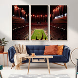 73358115-MGV-CV-36X24-Tennessee Volunteers Wall Art – Neyland Stadium Fireworks Night Game Canvas Print, Vols Football Checkerboard Endzone Sports Decor