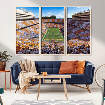 77097951-MGV-CV-36X24-Neyland Stadium Wall Art – Panoramic Tennessee Volunteers Football Field Canvas Print, Game Day Decor for Office, Man Cave, Living
