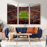 37160229-MGV-CV-36X24-Neyland Stadium Wall Art – Panoramic Tennessee Volunteers Sunset Canvas Print, Checkerboard Crowd Football Game Day Decor for