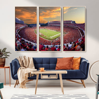 73680988-MGV-CV-36X24-Georgia Bulldogs Stadium Wall Art – Panoramic Football Field Canvas Print, Game Day Decor for Home, Office, Fan Cave, Sports