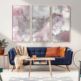 16416-MGV-CV-36X24-Blush Marble Wall Art Canvas Print, Framed Rose Gold Art Picture Print, Pink Cloudy Perfect Modern Glam Decor Artwork