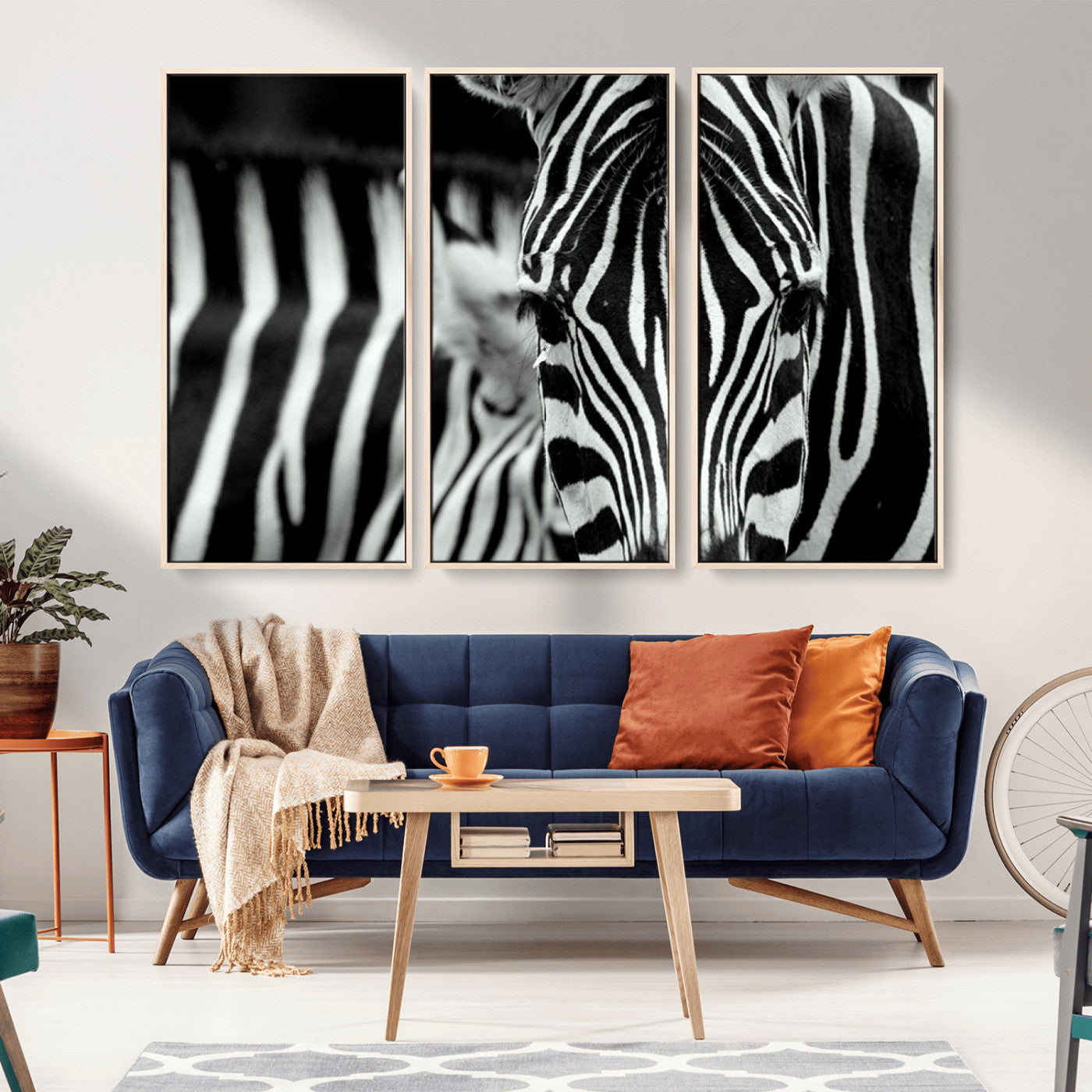 43631-MGV-CV-36X24-Black and White Zebra Wall Art – Modern Animal Print Canvas Artwork for Living Room, Bedroom, or Office Decor