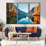 32962-MGV-CV-36X24-Mountain Lake Wall Art – Tranquil Autumn Landscape Canvas Print, Nature Reflection Decor for Living Room, Bedroom, Office or Cabin