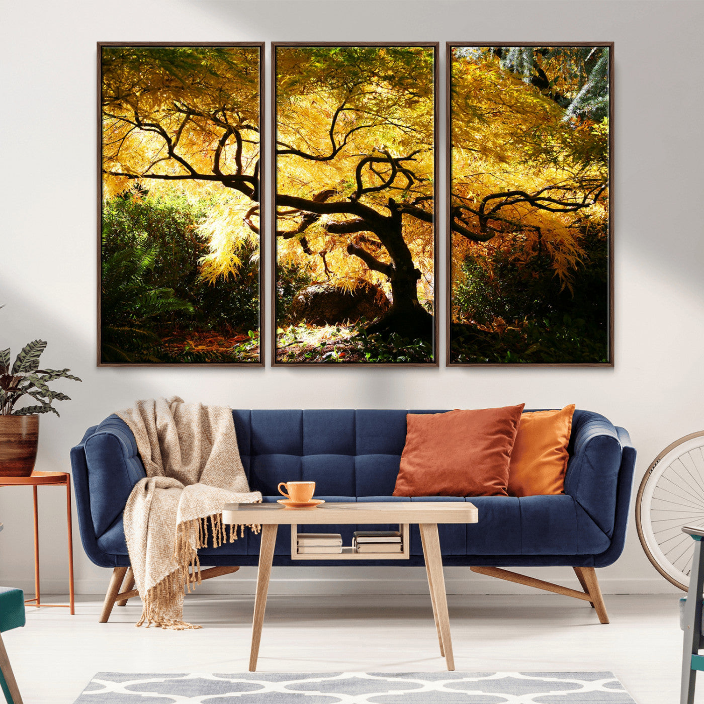 19067-MGV-CV-36X24-Golden Canopy Wall Art – Panoramic Autumn Tree Canvas Print, Warm Seasonal Decor for Living Room, Office or Garden Space