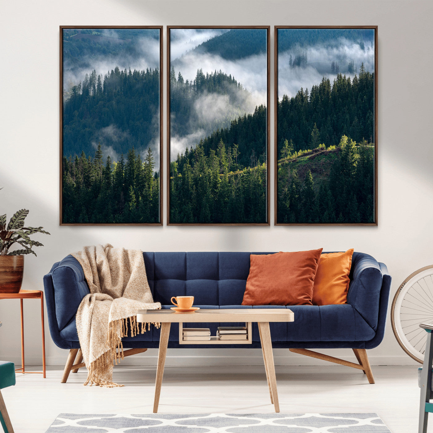 55972-MGV-CV-36X24-Whispering Pines Wall Art – Panoramic Misty Forest Canvas Print, Serene Nature Decor for Home, Office or Cabin Retreat