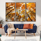 11823-MGV-CV-36X24-Golden Autumn Tree Canopy Wall Art – Stunning Fall Forest Leaves Print, Warm Seasonal Nature Decor for Home, Office or Cabin