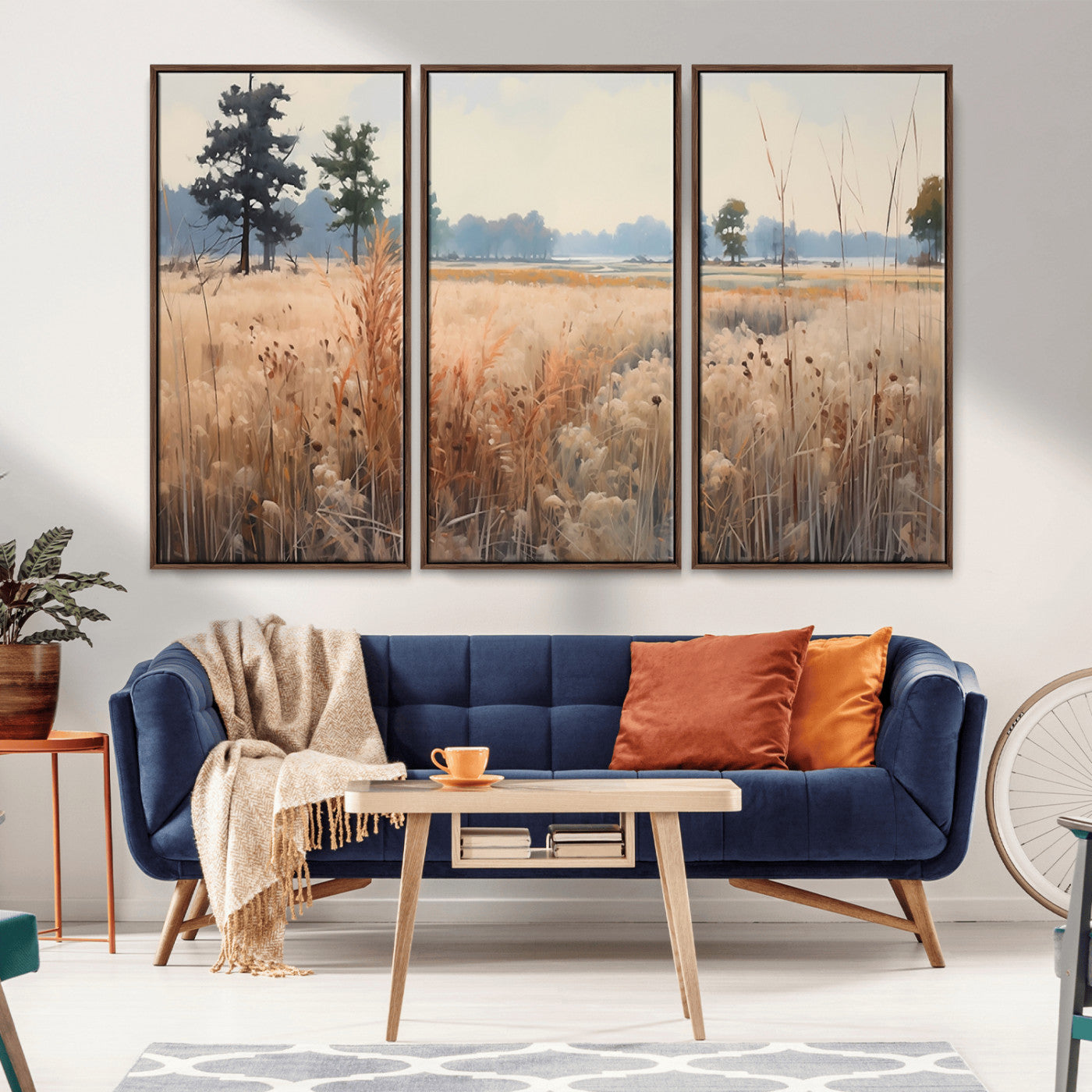 98822-MGV-CV-36X24-Autumn Meadow Wall Art – Tranquil Grassland Landscape Canvas Print, Rustic Country Decor for Living Room, Bedroom or Farmhouse