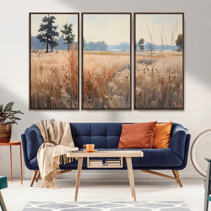 98822-MGV-CV-36X24-Autumn Meadow Wall Art – Tranquil Grassland Landscape Canvas Print, Rustic Country Decor for Living Room, Bedroom or Farmhouse
