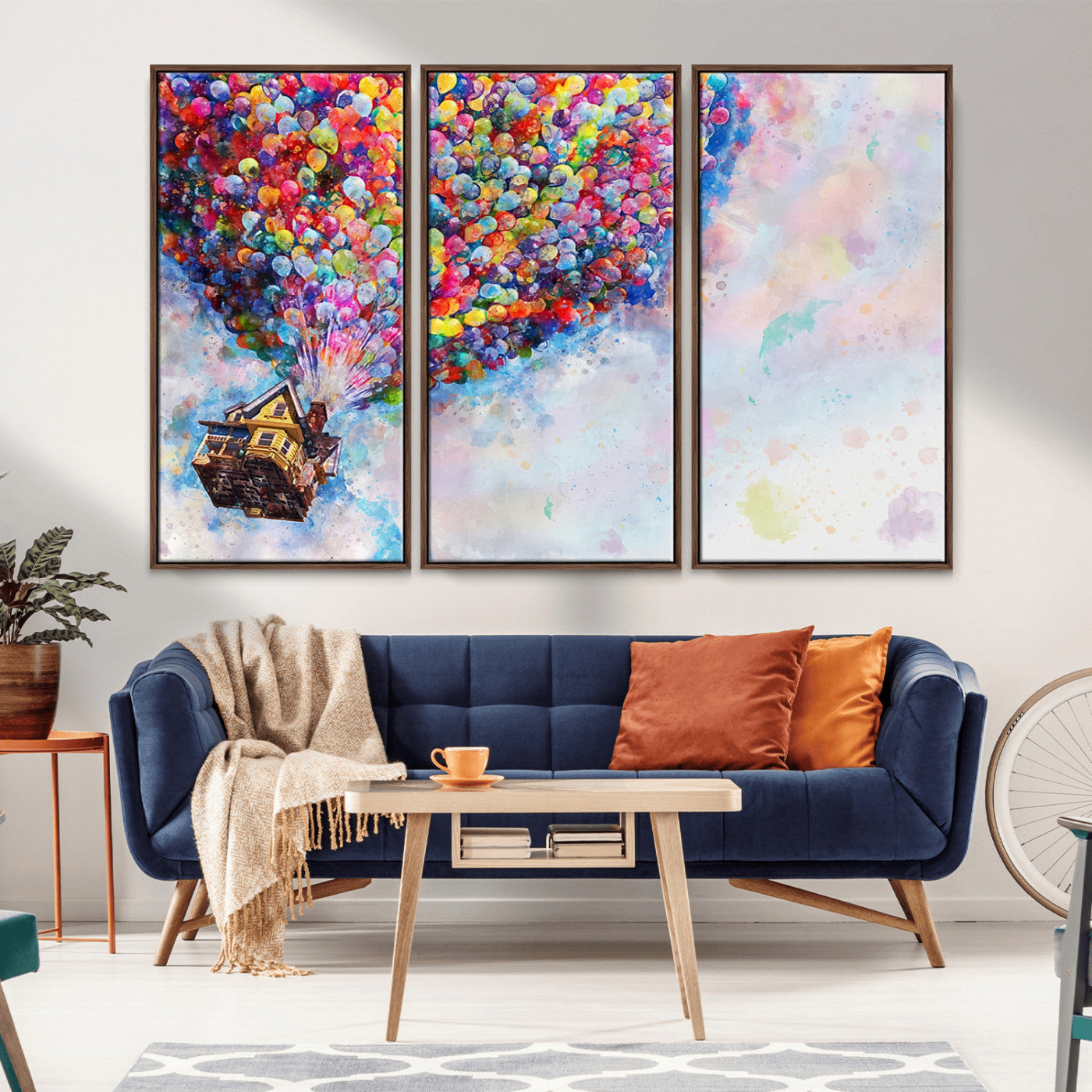 29167-MGV-CV-36X24-Colorful Balloon House Wall Art – Vibrant Fantasy Canvas Print, Whimsical Adventure Decor for Living Room, Bedroom or Kids Room