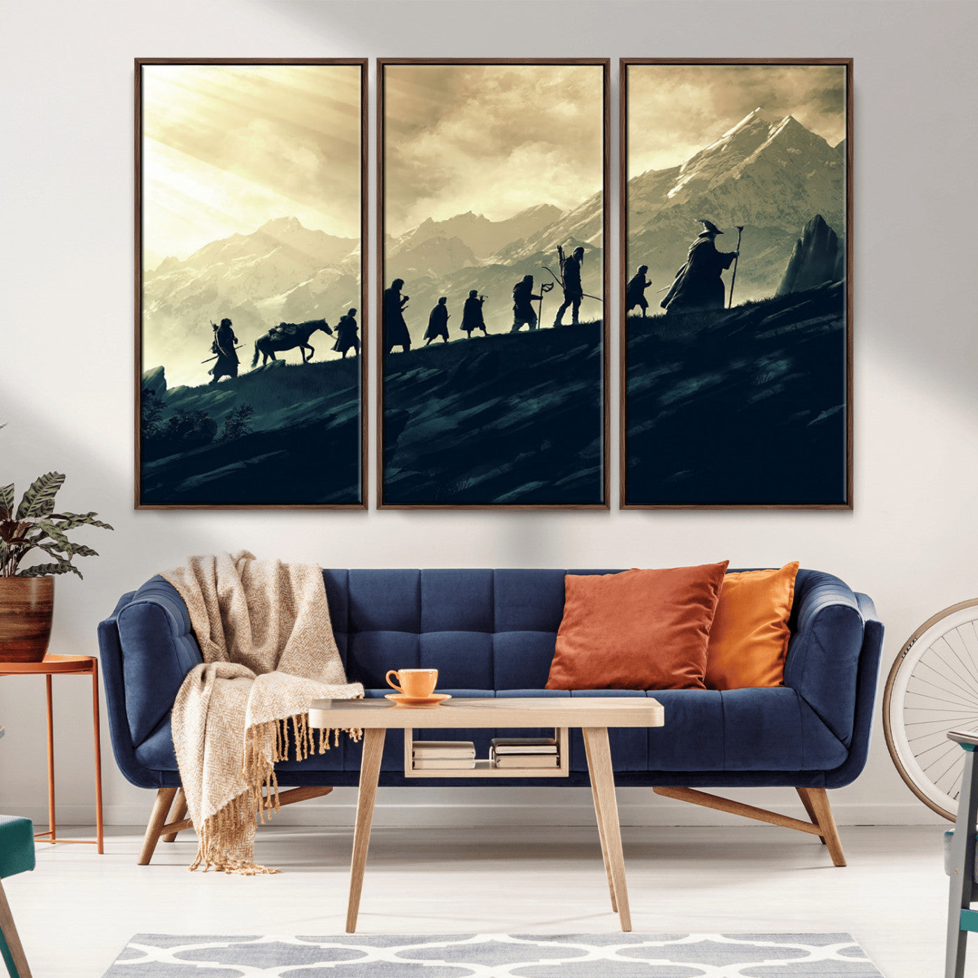 41574-MGV-CV-36X24-Fellowship Journey Wall Art – Epic Fantasy Adventure Canvas Print, Mountain Landscape Decor for Living Room, Office or Man Cave