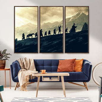 41574-MGV-CV-36X24-Fellowship Journey Wall Art – Epic Fantasy Adventure Canvas Print, Mountain Landscape Decor for Living Room, Office or Man Cave