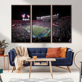 46899-MGV-FC-48X32-3P_Walnut-Ben Hill Griffin Stadium Wall Art Canvas Print, Framed Football Stadium Art Picture Print, Florida Football Stadium Perfect Sport
