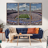 76491-MGV-FC-48X32-3P_Walnut-Buffalo Bills Stadium Wall Art Canvas Print, Framed Bills Stadium Art Picture Print, Highmark Stadium Perfect Sport Room Decor