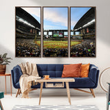 92672-MGV-FC-48X32-3P_Walnut-Chase Field Stadium Wall Art Canvas Print, Framed Arizona Stadium Art Picture Print, Chase Stadium Perfect Sports Room Decor