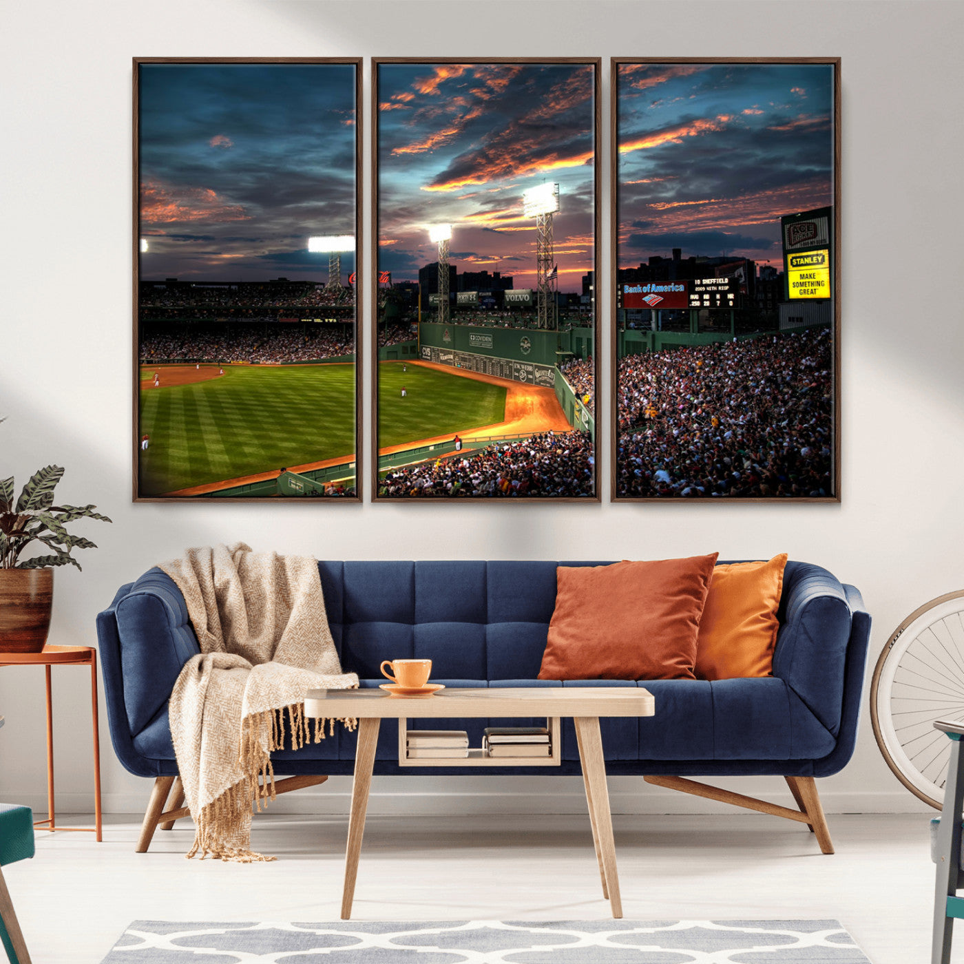 66781-MGV-CV-36X24-Baseball Stadium Wall Art – Canvas Print Evening Game Field Packed Crowd Sunset Sky Sports Photography, Dynamic Decor for Game