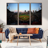 67670-MGV-CV-36X24-PNC Park Stadium Wall Art Canvas Print, Framed Pittsburgh Pirates Stadium Art Picture Print, PNC Park Field Perfect Sport Room