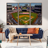20879-MGV-CV-36X24-Yankee Stadium Wall Art Canvas Print, Framed New York Stadium Art Picture Print, Yankee Field Perfect Sport Room Decor Artwork