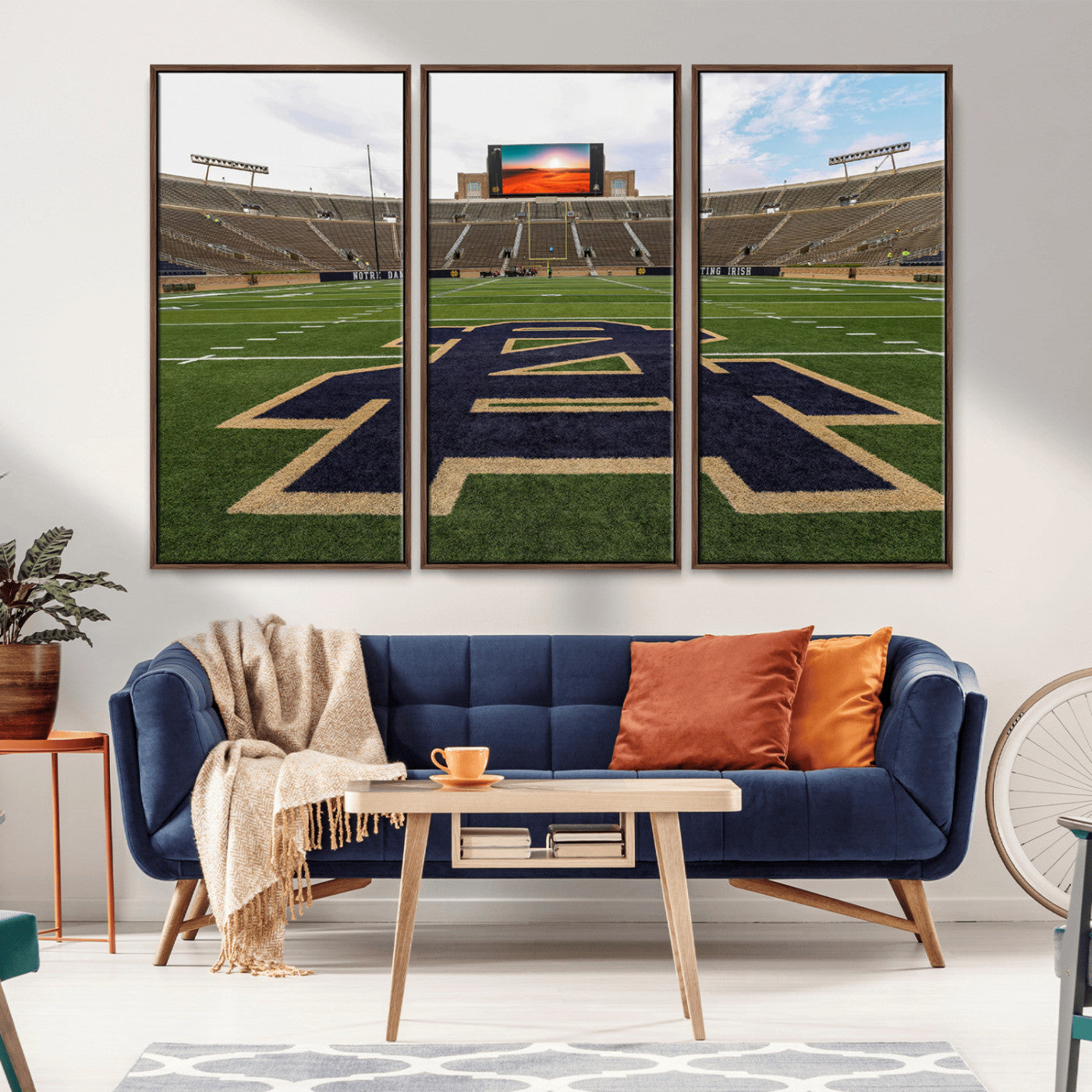52835-MGV-CV-36X24-Notre Dame Stadium Wall Art Canvas Print, Framed Indiana Stadium Art Picture Print, Notre Dame Field Perfect Sport Room Decor