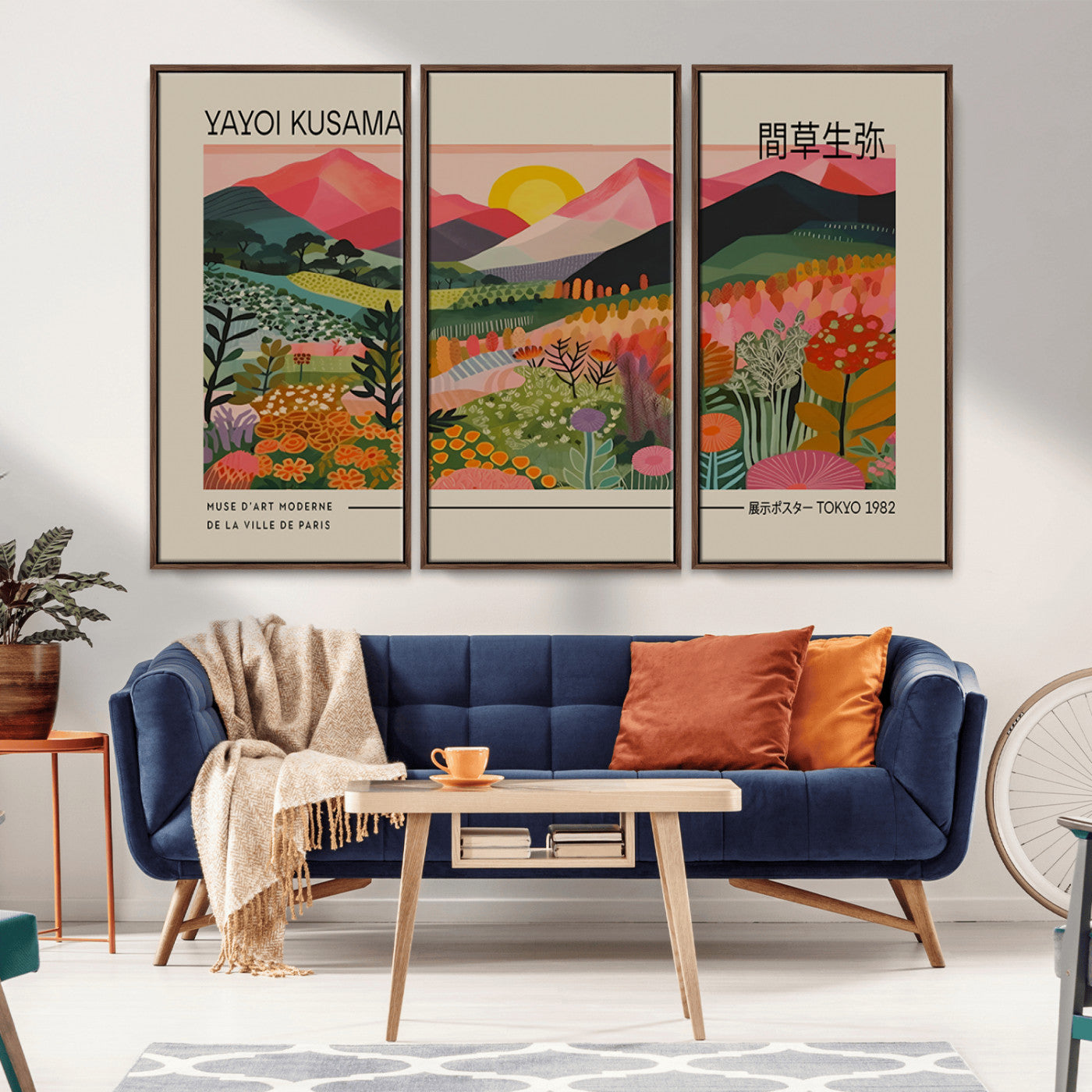 39485-MGV-CV-36X24-Floral Mountain Sunrise Wall Art – Panoramic Botanical Landscape Canvas Print, Colorful Nature Scene for Living Room, Bedroom,