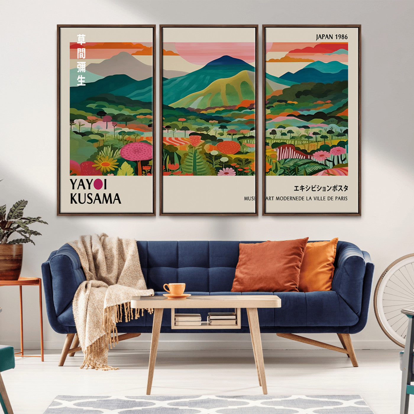 54215-MGV-CV-36X24-Yayoi Kusama Wall Art – Panoramic Japanese Landscape Canvas Print, Modern Abstract Nature Decor for Office, Bedroom or Living Room