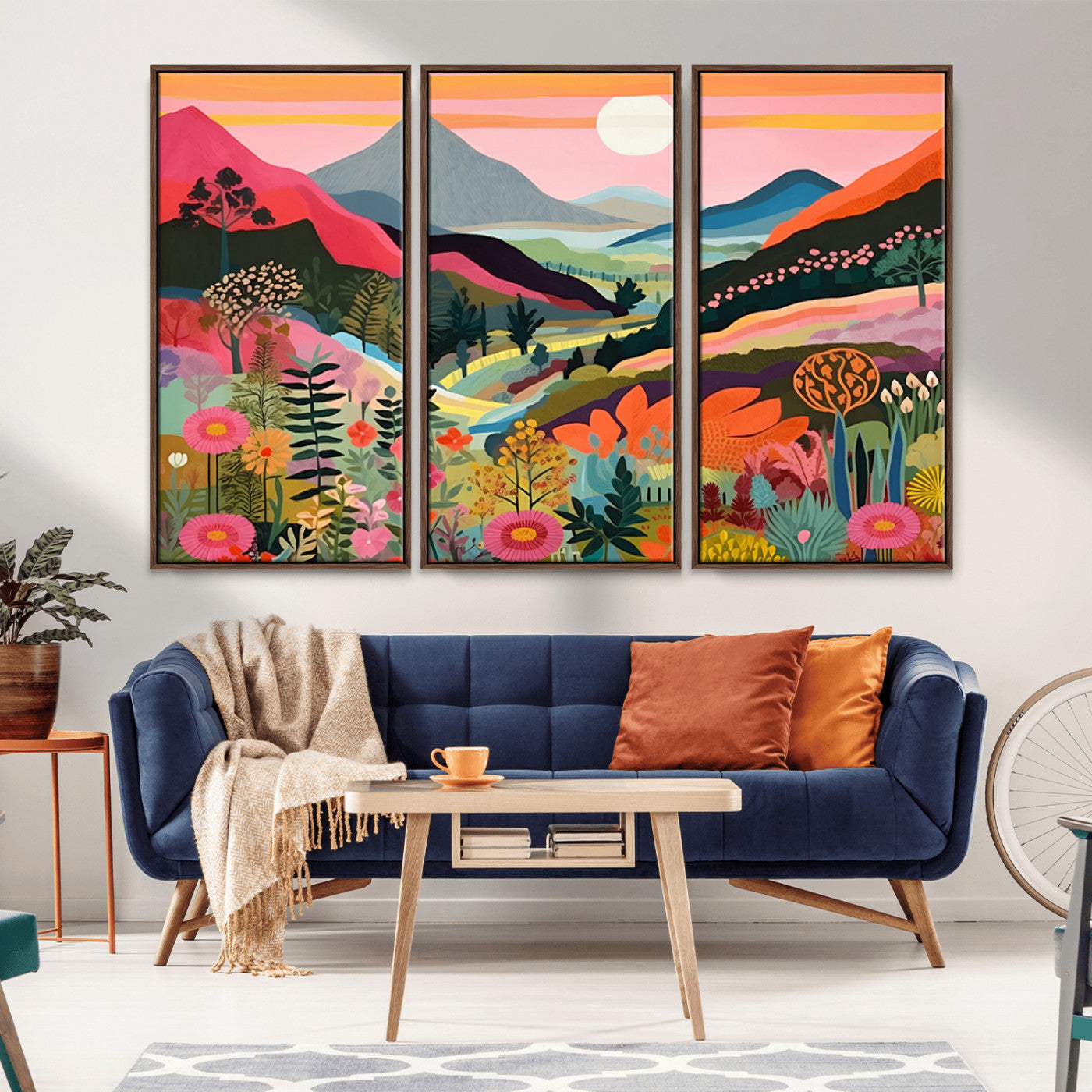 61376-MGV-CV-36X24-Floral Valley Wall Art – Panoramic Mountain Landscape Canvas Print, Vibrant Nature Decor for Living Room, Office, or Bedroom