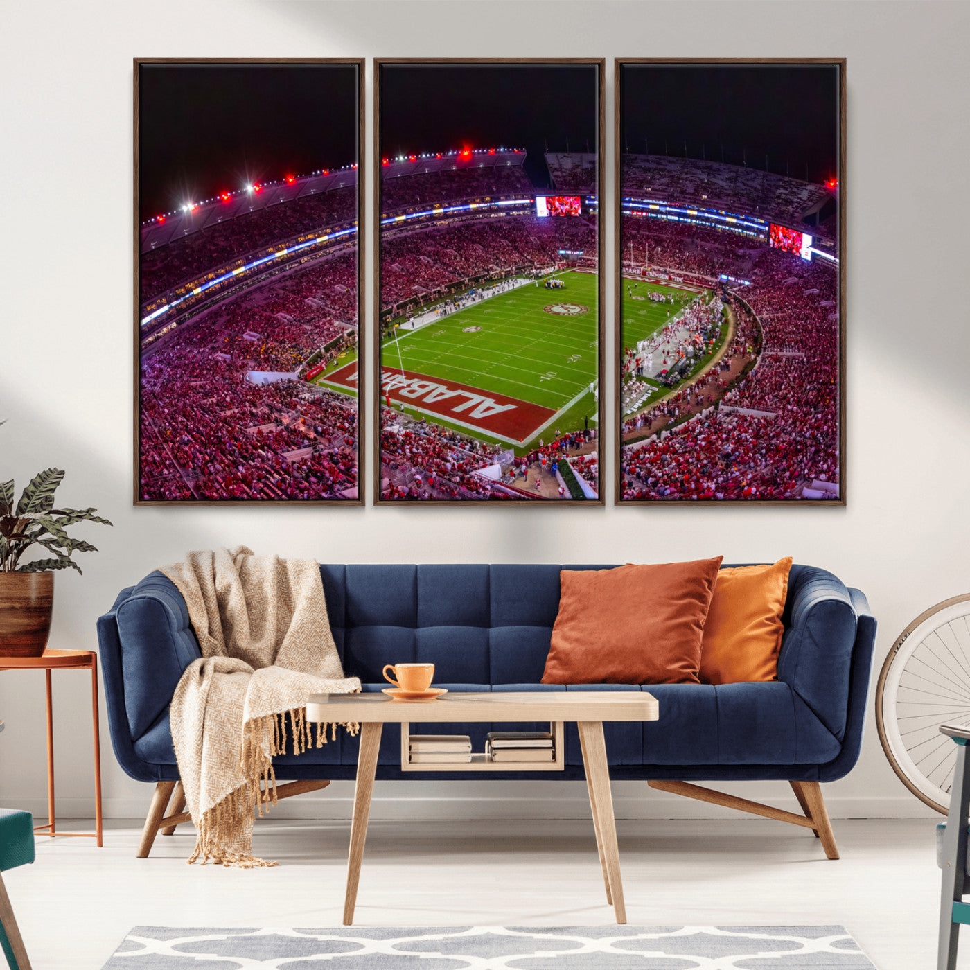 11343-MGV-CV-36X24-Bryant-Denny Stadium Wall Art – Panoramic Alabama Crimson Tide Football Field Canvas Print, Game Day Decor for Office, Man Cave or