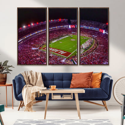 11343-MGV-CV-36X24-Bryant-Denny Stadium Wall Art – Panoramic Alabama Crimson Tide Football Field Canvas Print, Game Day Decor for Office, Man Cave or