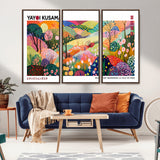 75201-MGV-CV-36X24-Yayoi Kusama Floral Wall Art – Vibrant Abstract Landscape Canvas Print, Modern Pop Art Poster for Living Room, Bedroom, or Gallery