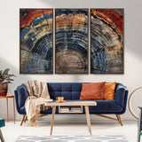 63519-MGV-FC-48X32-3P_Walnut-Tree Ring Wall Art – Rustic Nature Wood Grain Canvas Print, Abstract Natural Texture Artwork Poster for Living Room, Bedroom,