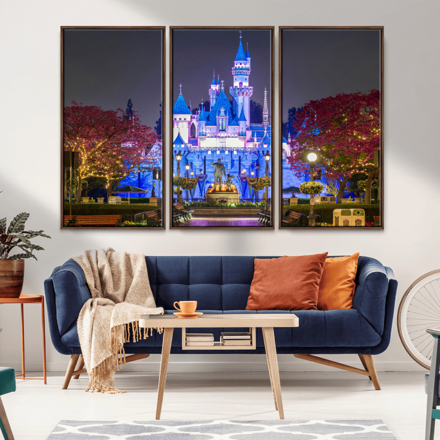 66710-MGV-CV-36X24-Enchanted Castle Wall Art – Magical Night Scene Canvas Print with Glowing Lights, Fantasy Architecture Artwork for Living Room,